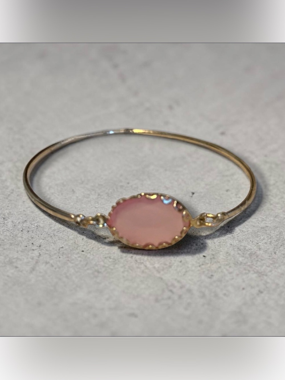 NWOT Silver-Tone Bracelet with Faceted Pink Stone Accent